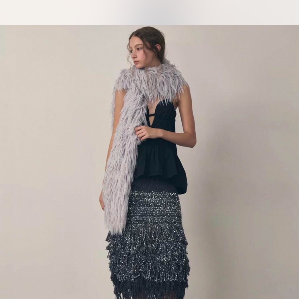 Elegant Gray Midi Skirt